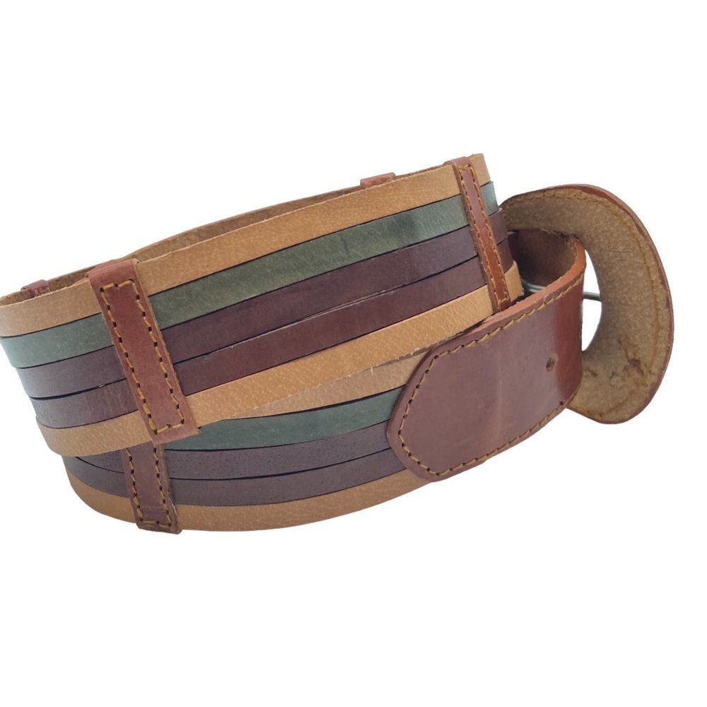 Genuine Leather Women Size Small Multicolor Belt Waist Size 32"-36"